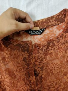 Floral Lace Button-Up Top