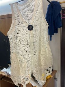 Lace Button Tank Top