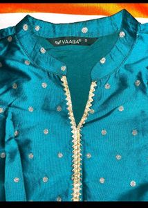 Teal Embroidered Kurta
