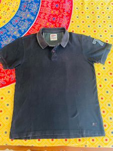 Vintage Navy Polo Shirt - Size M