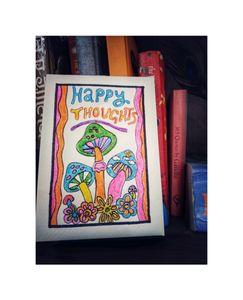 Happy Thoughts Handmade Postcard