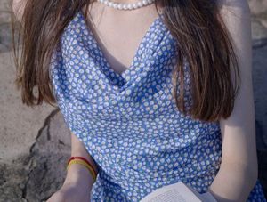 Blue Cowl Neck Floral Bodycon Korean Dress