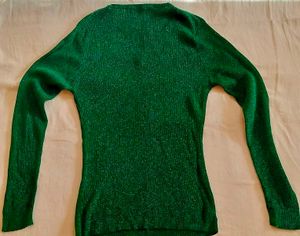 Green Sparkle Knit Top