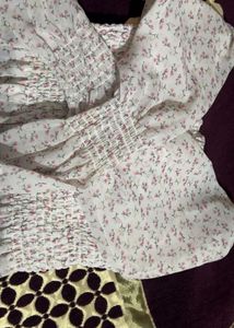 white floral peplum top