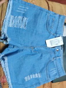 Distressed Denim Shorts