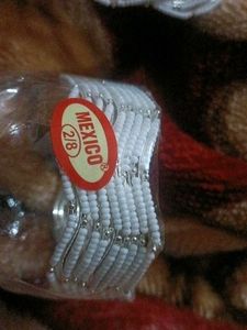 White Beaded Bangles (Set of 12)