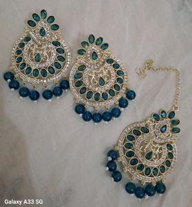 Beautiful Maang Teeka With Earrings Set