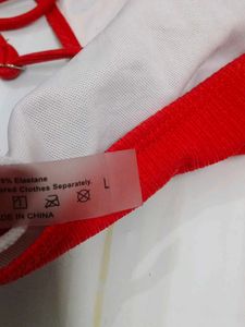 )200)Red Ring Detail Bralette Top