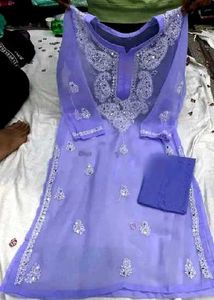 Lavender Embroidered Kurta Set