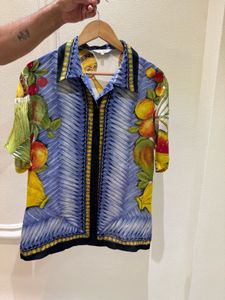 Tropical Y2K Print Shirt