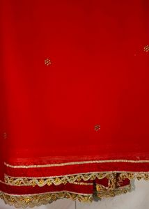 Ethnic Gown With Red Dupatta