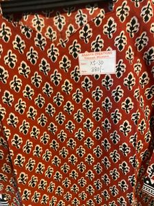 Rust Color  Patterned Tunic Top