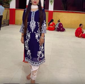 Elegant Blue Embroidered Kurta Set