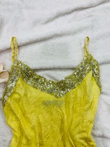 Yellow Sequin Cami Top