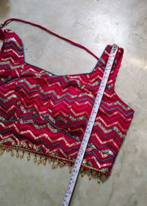 🔥Saree style Lehenga🩷 rani pink indo western