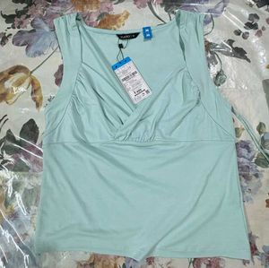 Light Blue Queen Anne Neck Tank Top