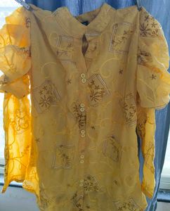 Embroidered Yellow Top