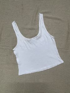 White Ribbed Tank Top