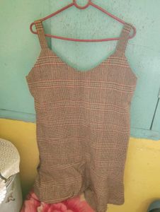 Plaid Ruffle Hem Mini Dress