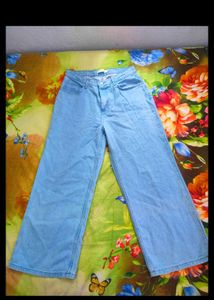 Max Care Wide Leg Sky Blue Jeans