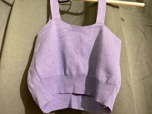 Purple fitted crop top