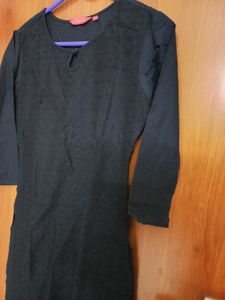 Black Chikankari Kurta
