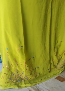 Green Color Handwork Saree