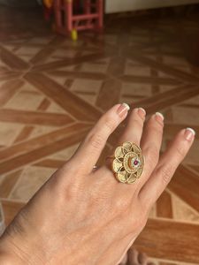 Statement Gold Flower Ring