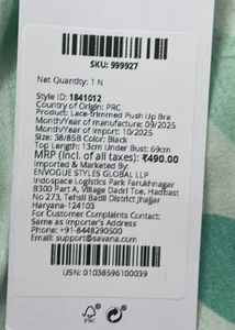 unused savana lacy push up bra with tag