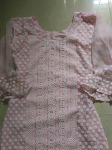 Pink Embroidered Kurti