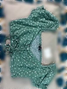 Green Floral Crop Top