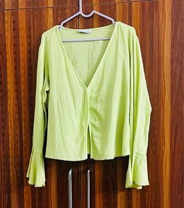 Lime Green Bell Sleeve Top