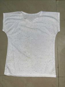 Transparent White Shimmery Top