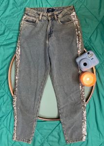 Striped Sequin Boyfriend Jeans🪩