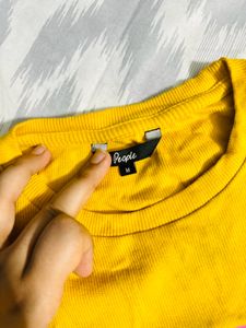 Mustard Cotton Printed Top