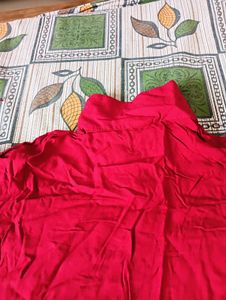 Red Short Sleeve One Piece With Join Belt