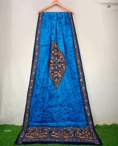 Elegant Batik Dupatta with kantha work