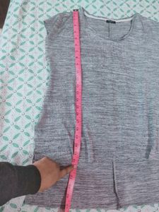 Grey Colour Shine Half Tshirt..,No Sew Fashio