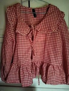 Red Gingham Tie-Front Top
