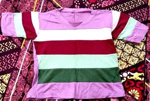 Striped short-sleeved T-shirt