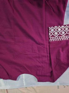Maroon Embroidered Kurti
