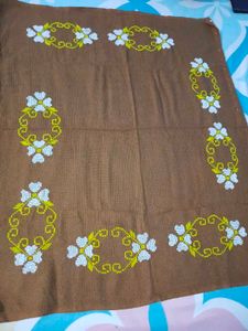 Vintage Embroidered Brown Fabric