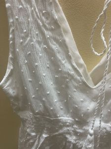 White Swiss Dot Ruffle Top