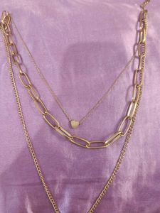 Layered Oxidised Gold Necklace Set