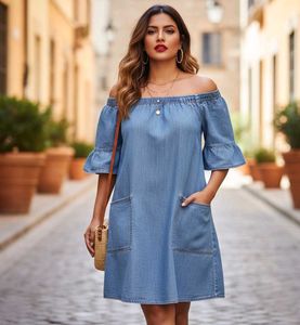Zudio Off-Shoulder Denim Dress