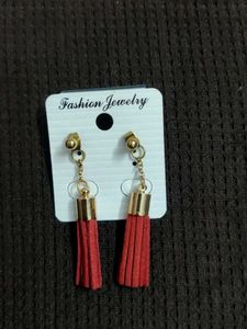 Red Taseel Earrings