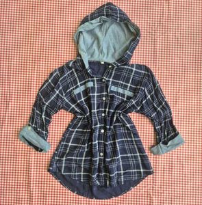 Hooded Plaid Flannel Shirt