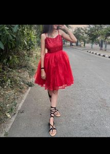 Red Sequin Party Dress