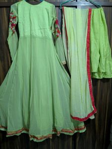 Elegant Green Embroidered Suit