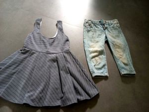 grey romber with faded blue three-fourth jeans 🫐✨